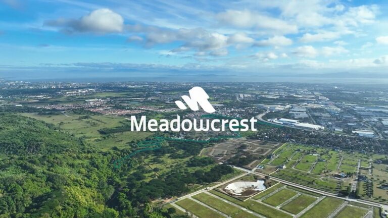 Meadowcrest logo with an aerial view of Meadowcrest property on the backdrop